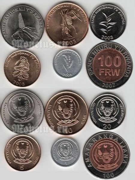 Руанда набор из 6-ти монет 2003 - 2011 год