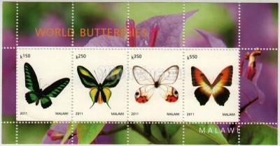 Блок Малави " Бабочки" 2011 год № 9