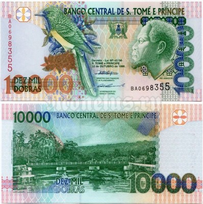 банкнота Сан-Томе и Принсипе 10 000 добра 1996 год