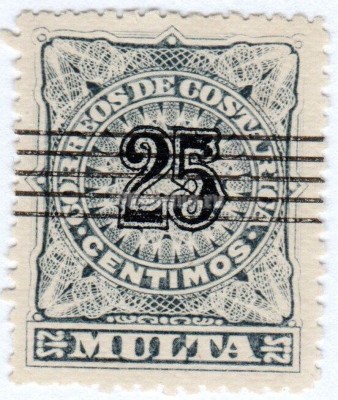 марка Коста-Рика 25 сантим "Numerals" 1903 год гашение