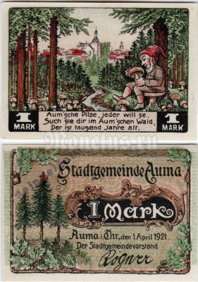 Нотгельд Германия 1 марка 1921 год