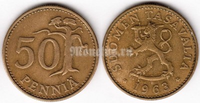 монета Финляндия 50 пенни 1963 год