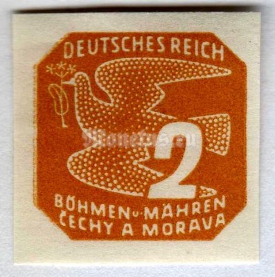 марка Богемия и Моравия 2 геллера "Stylized dove" 1943 год