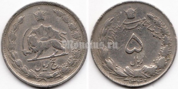 монета Иран 5 риалов 1978 год