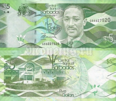 бона Барбадос 5 долларов 2013 год