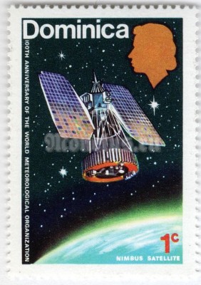 марка Доминика 1 цент "Nimbus satellite" 1973 год