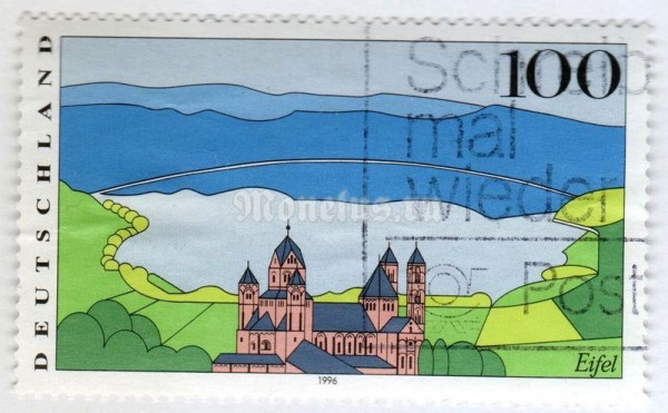 марка ФРГ 100 пфенниг "Eifel (Views from Germany)" 1996 год Гашение