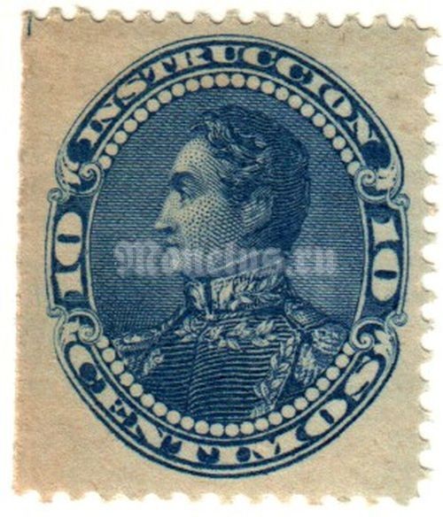 марка Венесуэла 10 сентимо 1893-06 год Симон Боливар