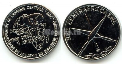 монета Центральная Африка 1 африка 2005 год Копья
