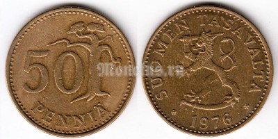 монета Финляндия 50 пенни 1976 год