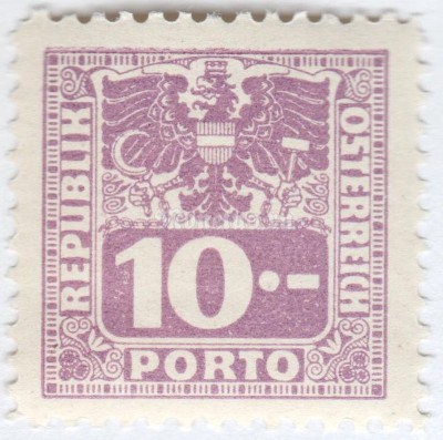 марка Австрия 10 рейхсмарок "Coat of arms & digit" 1945 год