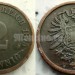монета Германия 2 пфеннига 1875 год Е