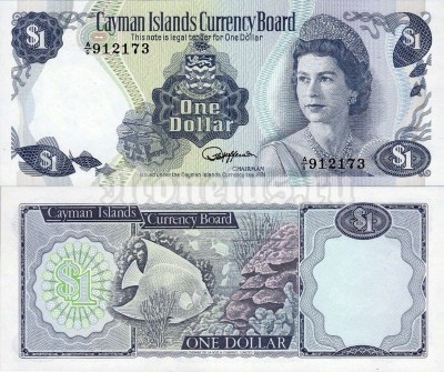 бона Каймановы острова 1 доллар 1974 (1985) год