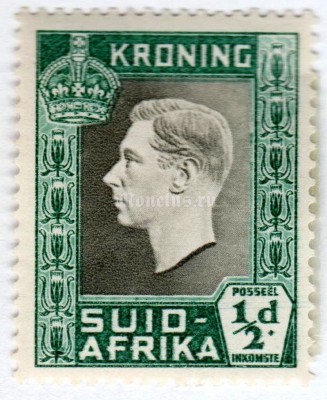 марка Южная Африка 1/2 пенни "Coronation of King George VI" 1937 год