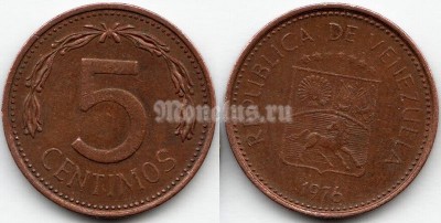 монета Венесуэла 5 сентимо 1976 год