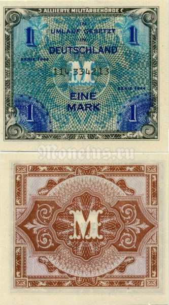 банкнота Германия 1 марка 1944 год