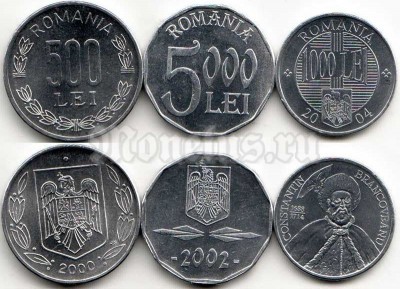 Румыния набор из 3-х монет  2000 - 2002 года