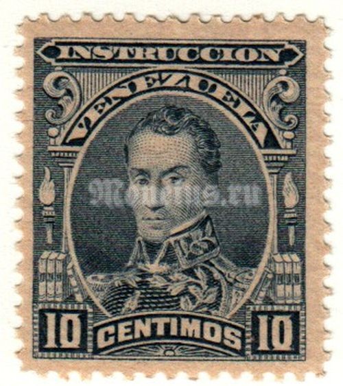 марка Венесуэла 10 сентимо 1904-07 год Генерал Боливар