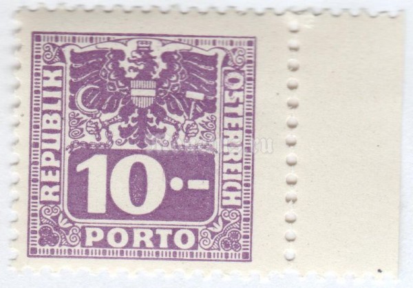 марка Австрия 10 рейхсмарок "Coat of arms & digit" 1945 год №2