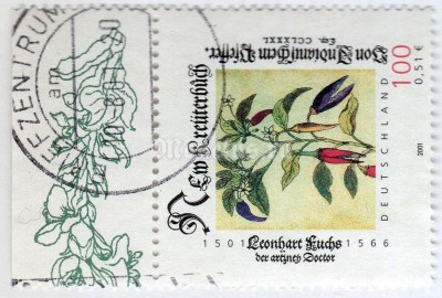 марка ФРГ 100 пфенниг "Fuchs, Leonhart" 2001 год Гашение