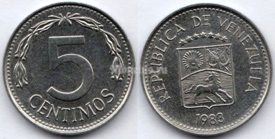 монета Венесуэла 5 сентимо 1983 год