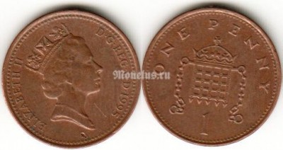 Монета Великобритания 1 пенни 1995 год