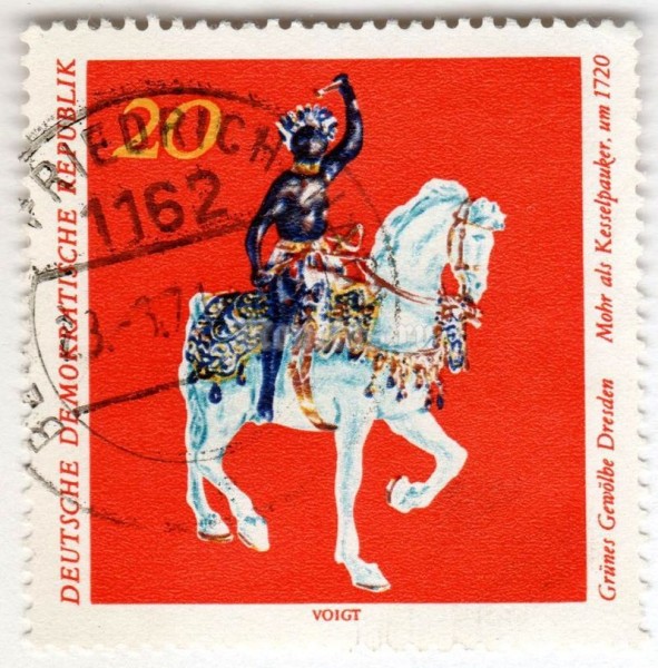 марка ГДР 20 пфенниг "Kettle timpanist" 1971 год Гашение
