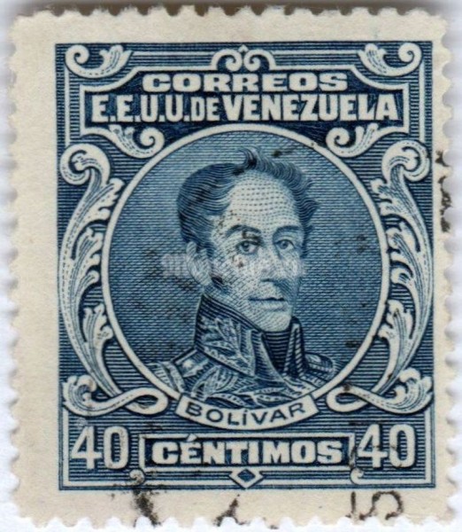 марка Венесуэла 40 сентимо "General Bolivar" 1925 год гашение