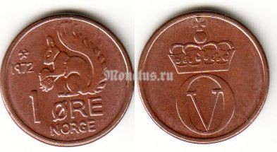 монета Норвегия 1 эре 1972 год Белка