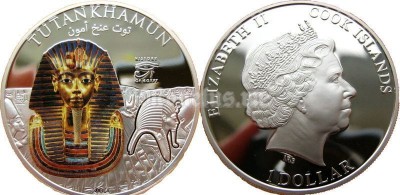 монета Острова Кука 1 доллар 2012 год - Тутанхамон