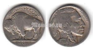 Монета США 5 центов 1937D год
