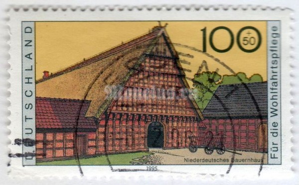 марка ФРГ 100 пфенниг "Lower Germany" 1995 год Гашение