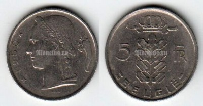монета Бельгия 5 франков 1950 год