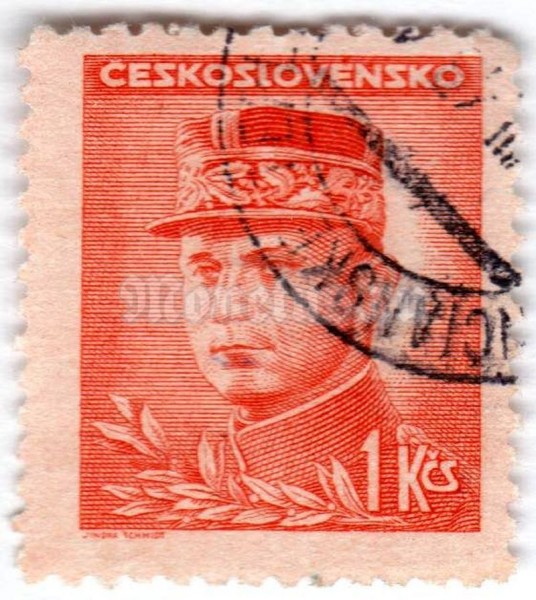 марка Чехословакия 1 крона "Milan Rastislav Štefánik" 1947 год Гашение