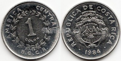 монета Коста-Рика 1 колон 1984 год