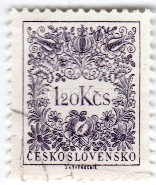 марка Чехословакия 1,20 кроны "New Figure Drawing" 1963 год Гашение