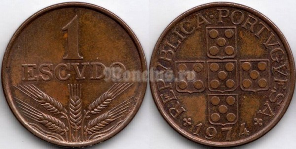 монета Португалия 1 эскудо 1974 год