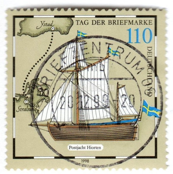 марка ФРГ 110 пфенниг "Stamp Day" 1998 год Гашение