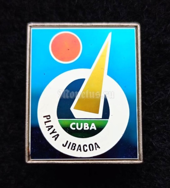 Значок Куба Cuba playa Jibacoa Пляж Хибакоа, Гавана, ситалл зеркальный стекло