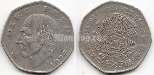 монета Мексика 10 песо 1978 год - Мигель Идальго-и-Костилья