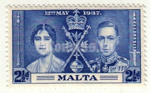 марка Мальта 2 1/2 пенни "Король Георг VI - коронация" 1937 год
