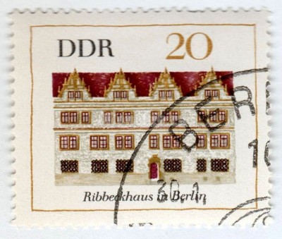 марка ГДР 20 пфенниг "Ribbeckhouse in Berlin" 1967 год Гашение