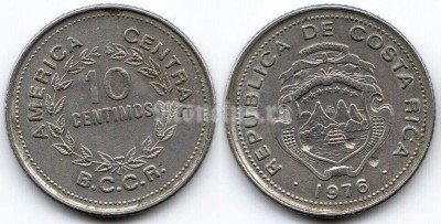 монета Коста Рика 10 сентимо 1976 год