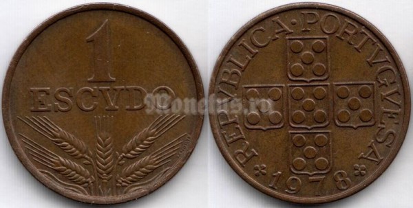 монета Португалия 1 эскудо 1978 год