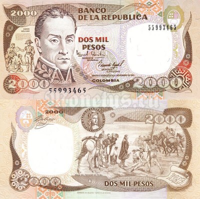 бона Колумбия 2 000 песо 1994 год