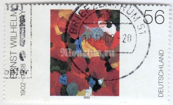 марка ФРГ 56 центов "Nay, Ernst Wilhelm" 2002 год Гашение