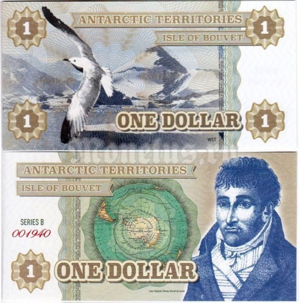 бона Остров Буве 1 доллар 2014 год