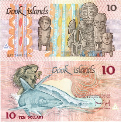 Острова Кука 10 долларов 1987 год