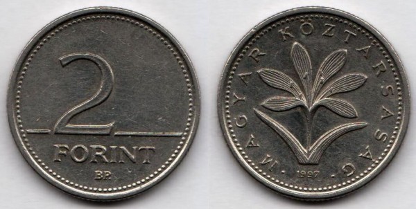 монета Венгрия 2 форинта 1997 год
