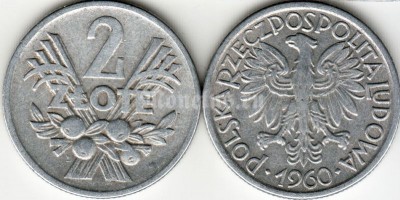 монета Польша 2 злотых 1960 год